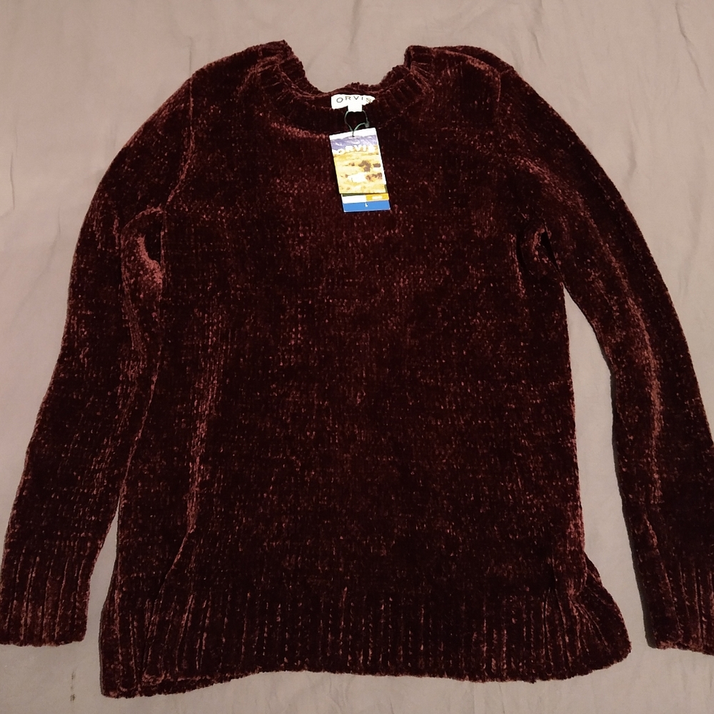 Orvis Womens Chenille Pullover Sweater (Plum, XL)